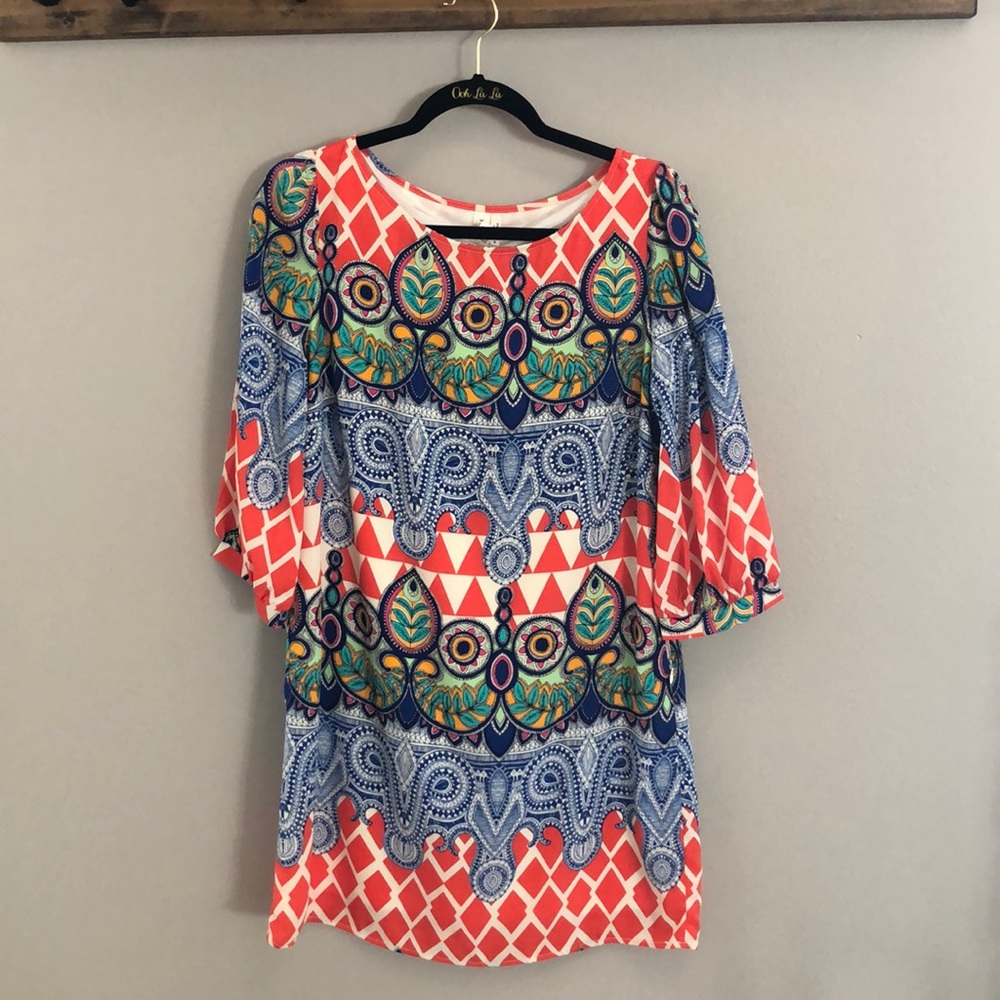 Pink Owl Shift Dress Size: Medium